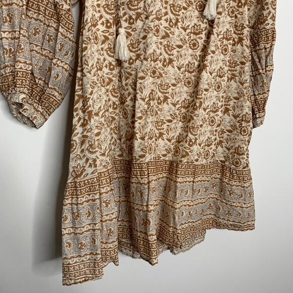 Cleobella Rosy Mini Brown Orange Floral Dress Womens Large - Picture 14 of 16